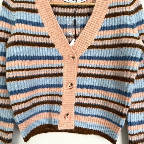 NWT English Factory Knit Striped Cropped Cardigan, Size XS - Picture 5 of 9
